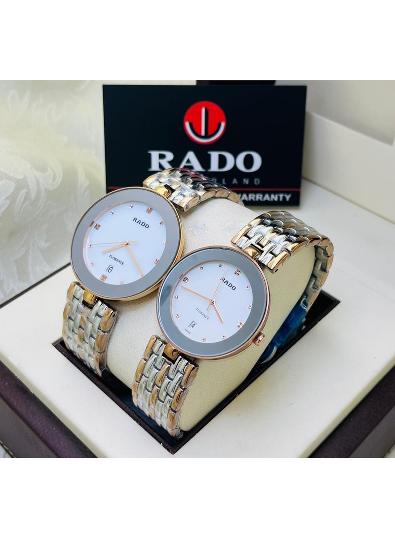 Elegant steel women's and men's wristwatch